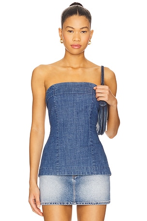 Lora Denim Tube Top Free People