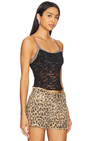 Free People All Day Lace Cami in Black