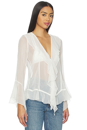 Free People Bali Tulula Chiffon Top in Ivory