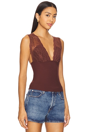 Free People Power Play Cami in Burgundy
