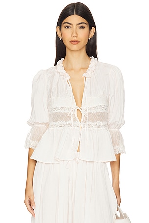 x Intimately FP Forever Young Bed Jacket In White Alyssum Free People
