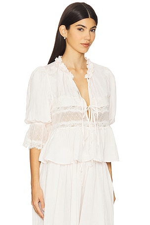 Free People x Intimately FP Forever Young Bed Jacket In White Alyssum in Ivory