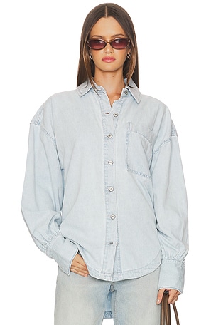 x We The Free Ashley Denim Shirt In Classic Blue Free People