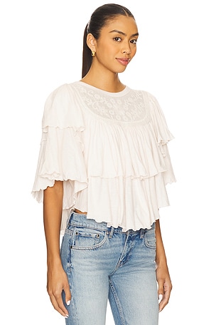 Free People Rose Party Tee in Ivory