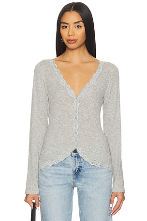x Intimately FP Big Love Cardi In Heather Grey Free People