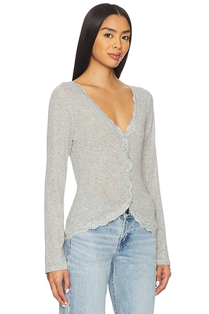 Free People x Intimately FP Big Love Cardi In Heather Grey in Grey