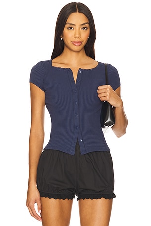 x Intimately FP Most Wanted Cardi In Navy Free People