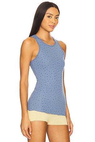 Free People x Intimately FP Fresh In Love Printed Tank In Denim Combo in Baby Blue