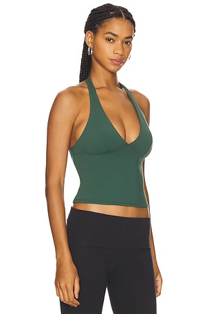 Free People x Intimately FP Still Here Halter In Pineneedle in Dark Green