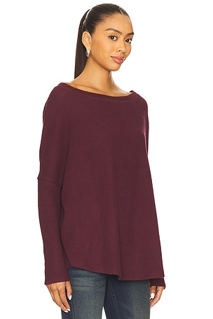 Free People x We The Free Latte Blues Thermal Solid In Chocolate Grape in Wine
