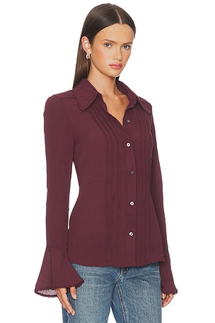Free People Melrose Top in Wine