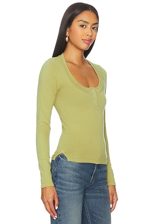 Free People Wide Awake Layering Top in Green. Size XS/S. Also