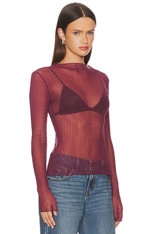 Free People Minding My Business Top in Burgundy