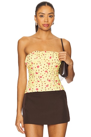 x REVOLVE Scottie Tube Printed Top In Yellow Marimba Combo Free People