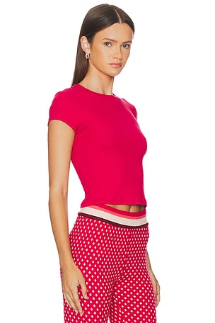 Free people camiseta tirantes baby wait a menute en color rojo