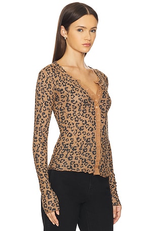 Free People Going Places Printed Cardi in Brown. Size XS. Also