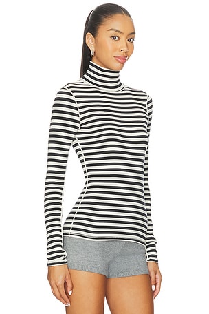 Free People x We The Free Good Good Turtle Stripe Top In Black Combo in Black,White