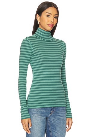 Free People x We The Free Good Good Turtle Stripe Top In Rainforest Combo in Green
