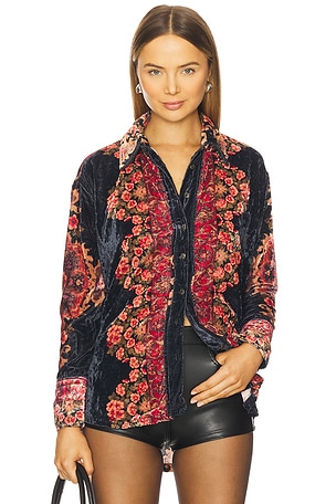 x We The Free One Night Velvet Top In Night Owl Combo Free People