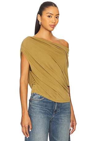 Free People Blake Knit Top In Green Moss in Olive