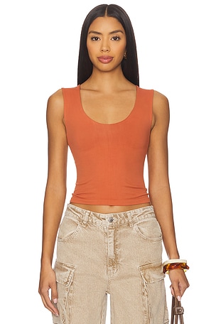 x Intimately FP Clean Lines Muscle Cami In Cinnamon Stick Free People