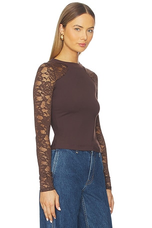 Free People x Intimately FP No Excuses Long Sleeve In Hot Fudge in Brown