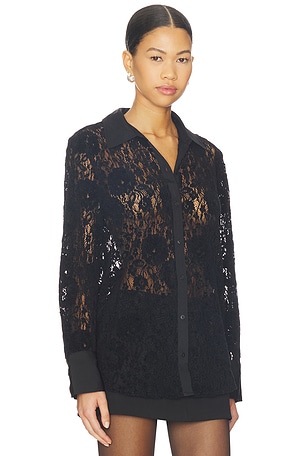Free People Faith Button Down in Black
