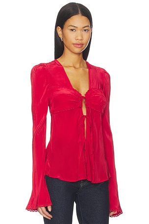 Free People Bali Ariel Top in Red. Size XS. Also