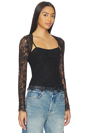 Free People Paloma Lace Top in Black