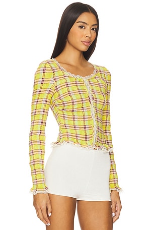 Free People x REVOLVE Elliot Smocked Top in Green. Size XS. Also