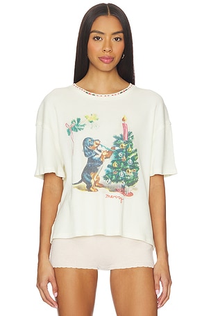 x We The Free Merry Meowy Tee In Ivory Combo Free People