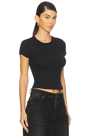 Free People x Intimately FP Wait A Minute Baby Tee In Anthracite in Black