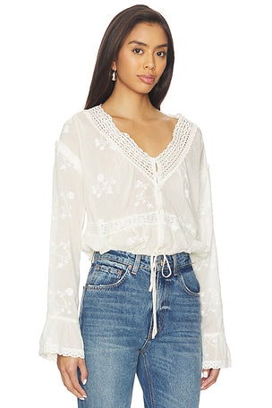 Free People Sweet Love Blouse in Ivory