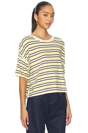 Free People x We The Free Clean Rugby Tee In Yellow Combo in Yellow