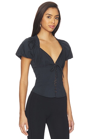 Free People Summer Blouse in Black