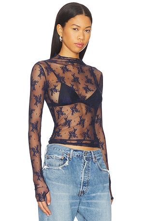 Free People Lady Lux Layering Top in Navy