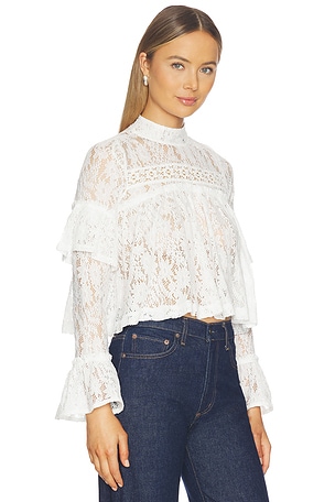 Free People Lilabeth Lace Top in Ivory