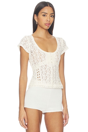 Free People Claro Short Sleeve Tee in White