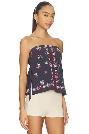 Free People Doily Days Tube Top in Navy