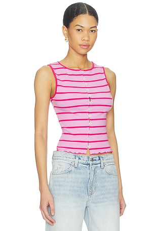 Free People Tilly Striped Vest in Pink