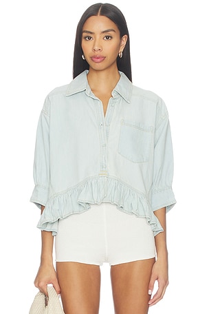 Bailey Denim Shirt In Light Tint Wash Free People