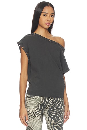 Free People Billie Tee in Charcoal
