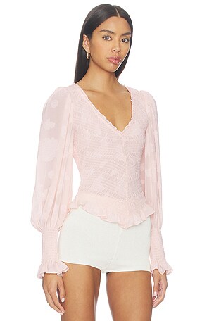 Free People x REVOLVE Smocked In Love Top in Peach