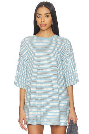 Free People x All Love Stripe Pocket Tee in Blue,White