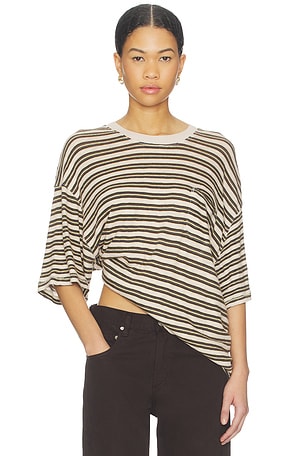 x All Love Stripe Pocket Tee Free People