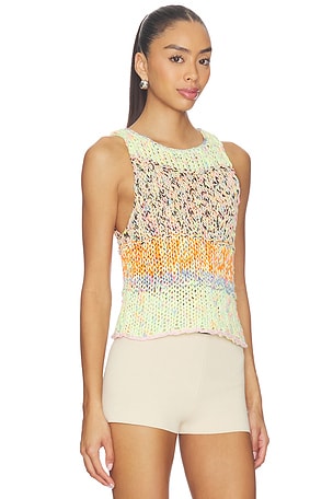 Free People Flea Market Tank in Green,Orange