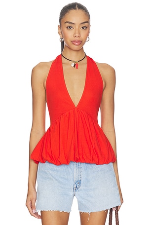 x Free-est Paige Top In Tangerine Tango Free People