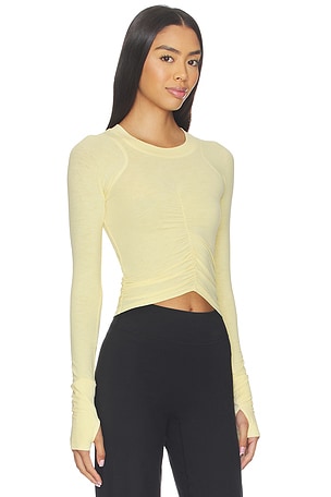 Free People x FP Movement Tempo Ruched Long Sleeve Top in Yellow