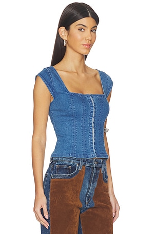 Free People Marilyn Denim Corset in Blue