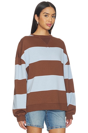 Free People Classic Stripe Crew Wide in Blue,Brown